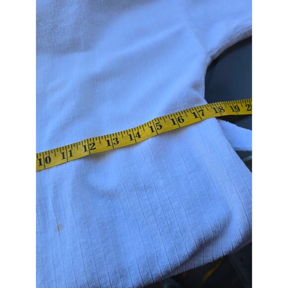 Women’s Spa/Hotel Style Robe – White Cotton Terry, Embroidered Leaves (Small) - Picture 6 of 9